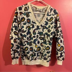Vintage Andrew St. John Paisley Sweater Women's Size Medium
